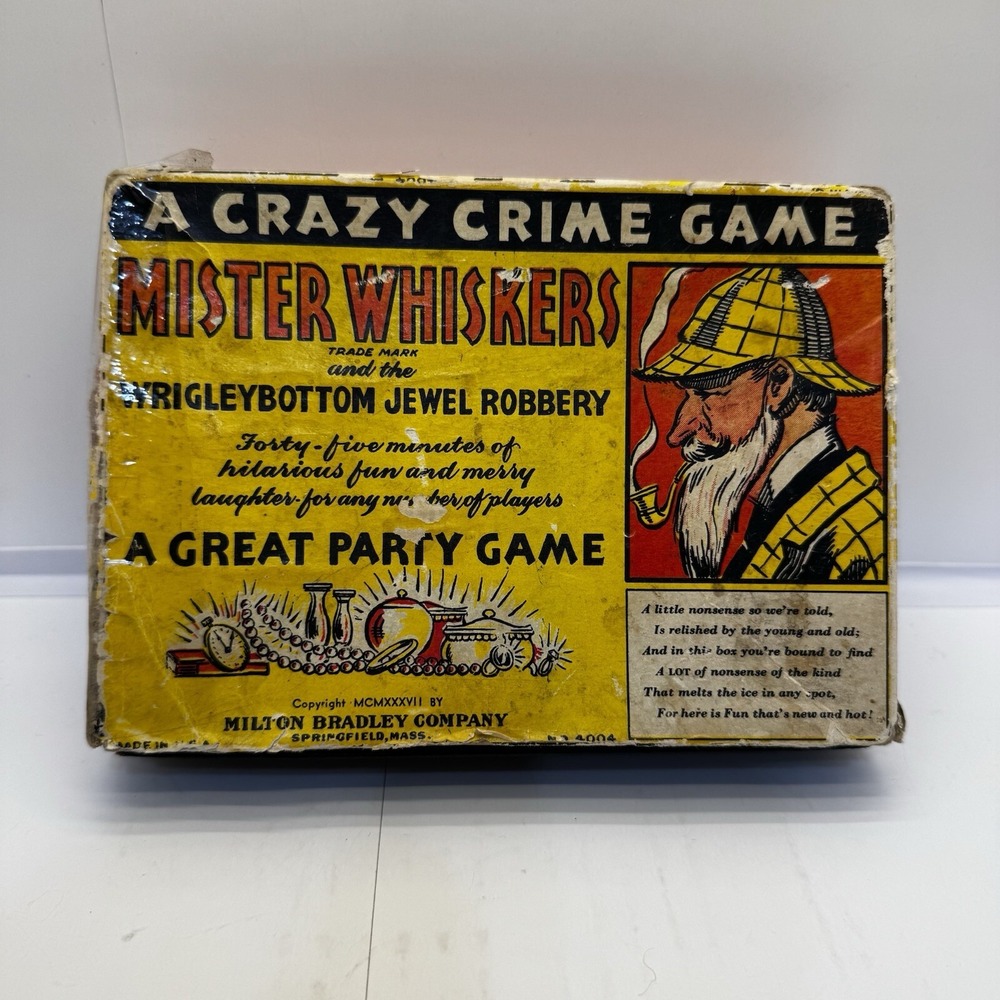 Mister Whiskers & the Wrigleybottom Jewel Robbery Milton Bradley Game 1937 Old